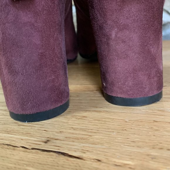 Boden Suede Ankle Boots Block Heel Back Zip Sz 40 Booties 3" India - Picture 11 of 13